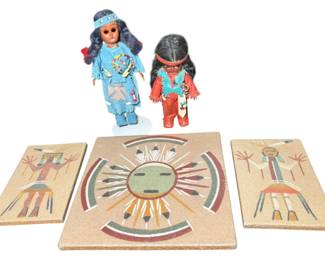 Native American Dolls and Sand Art