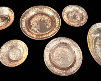 Pink Depression Glass Assortment