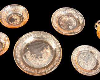 Cabbage Rose Sharon Pink Depression Glass