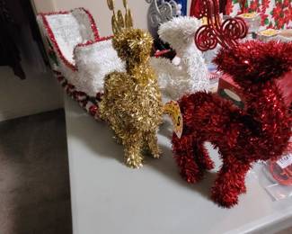 Reindeer and sleigh.
