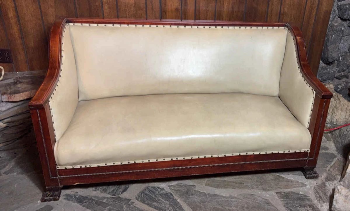  001 White and Brown Sofa