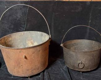 Two Antique CastIron Pots