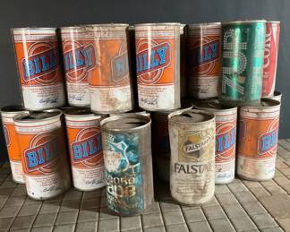 Lot of Pop Beer Cans