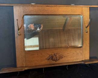 Antique Oak Frame Mirror