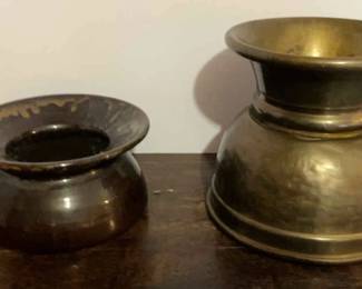 One Brass One Ceramic Cuspidor