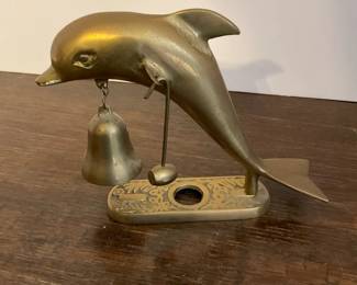 VTG Brass Dolphin Shop Keepers Bell