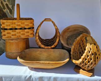 Handmade Wood Baskets Bowls