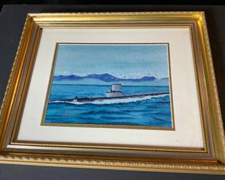 Painting of a Submarine by L.M. Bucher
