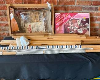 Two Weaving Looms Quilt Rack