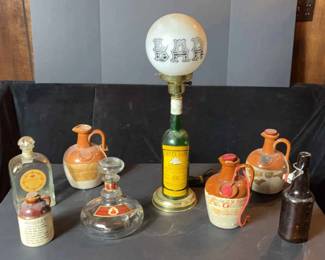 Cuddy, Sark, Bar Lamp And Vintage Whiskey And Beer Bottles