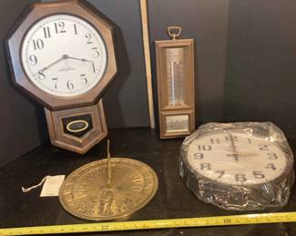 Clocks, Thermometer Sundial 