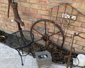 Antique metal yard art. 