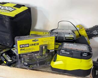 Large collection of shop tools, including Ryobi, Craftsman + Bosch