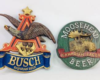 Vintage Wildlife Themed Beer Signs