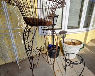 Yard Decor to Include Cement, Wrought Iron, Resin, & Pottery