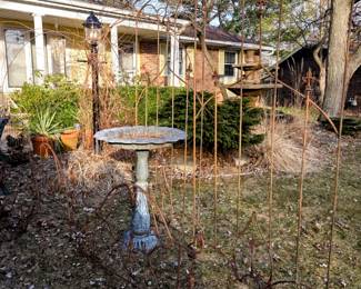 Yard Decor to Include Cement, Wrought Iron, Resin, & Pottery