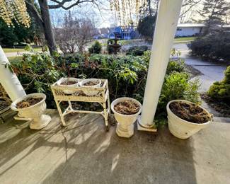 Yard Decor to Include Cement, Wrought Iron, Resin, & Pottery