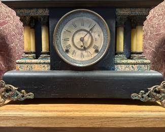 Very nice Antique Mantle clock! Need’s a a good cleaning but is impressive nonetheless!
