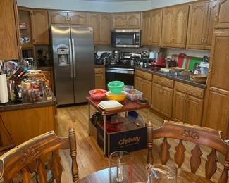 The kitchen is absolutely STUFFED! Beautifully displayed by Karen and Colleen! They are tops in my book! 