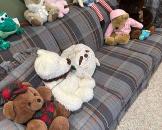 STUFFIES! And a great SUPER COMFY sofa! 