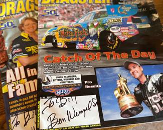 Tow Dragster Magazines Autographed by non other than BEN WENZEL SR. 