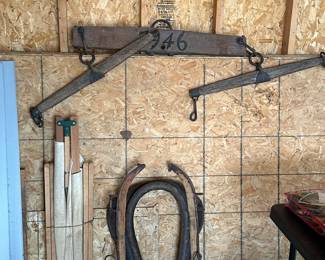 Two antique Ox/Horse Yokes! Nice army cot too! 