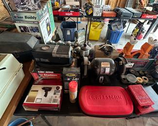 The garage has FIVE 8ft banquet tables filled with excellent equipment! MANY in the original boxes! 