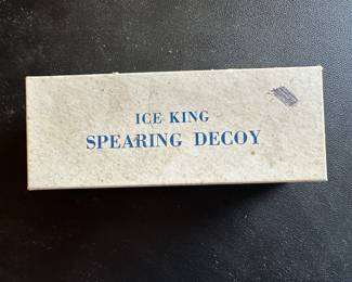 A fantastic Vintage Ice King Spearing Decoy No. S 60 with Box Bear Creek Bait Co. MINT IN THE ORIGINAL BOX!
