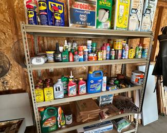This entire shelf is filled with awesome usable garden, auto, garage supplies! ALL priced to sell! 