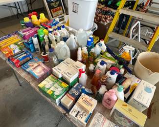 Table filled with healthcare and beauty care! 