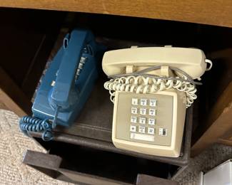 Two vintage push button land line phones!