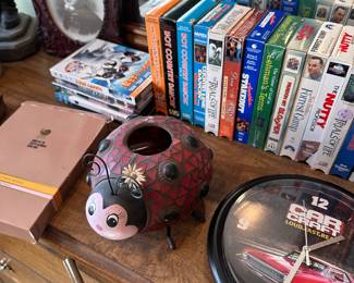 DVD’s, VHS and more on a great old dresser!