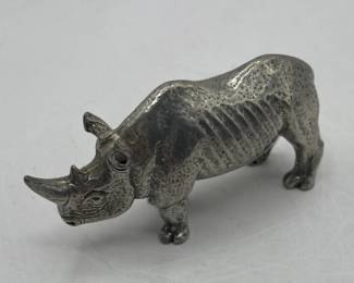 Lot 168 | Kirk Pewter Vintage Rhino Figurine, Stamped
