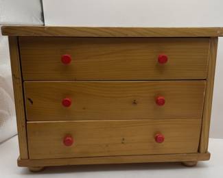 Lot 193 | Wooden Vintage Jewelry Box Dresser Top Cabinet
