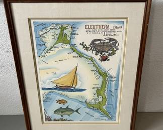 Lot 335 | Eleuthera Vintage Map in Frame
