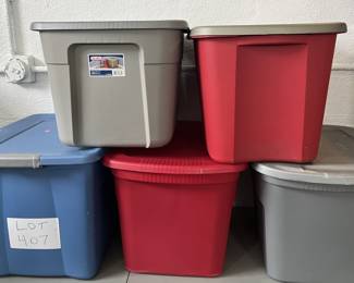 Lot 407 | Plastic Storage Bins Totes Bin Tote
