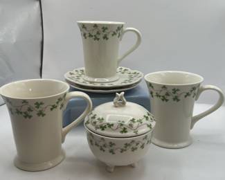 Lot 202 | Shannon Irish Ceramic Clover Print Cups Sugar
