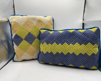 Lot 126 | Pair of Velvet Backed Needpoint Throw Pillows
