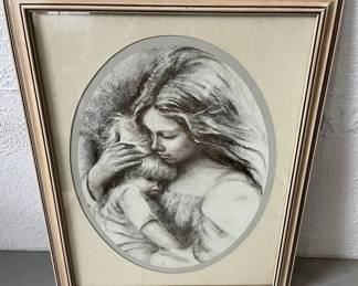 Lot 334 | 1970s Mother & Child Print in Frame
