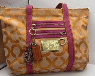 Lot 142 | Coach Op Art Monogram Tote Bag Purse
