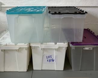 Lot 406 | Plastic Storage Bins Totes Bin Tote
