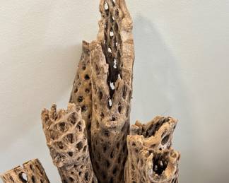 Lot 23 | Birch Basket w Cholla Wood Decor Carved Totem
