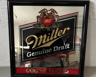 Lot 327 | Vintage Framed Miller Beer Bar Mirror

