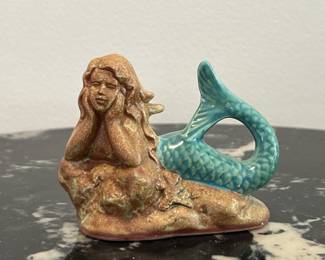 Lot 8 | Stamped Vintage Pottery Mermaid Figurine
