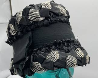 Lot 240 | Vintage 1960s Black & White Fancy Hat
