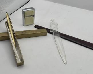 Lot 169 | Cross Pen, Zippo Lighter, Letter Openers Plastic
