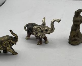 Lot 170 | Vintage Cast Metal Elephant Figurines Brass Etc
