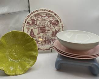 Lot 197 | Vintage Plates & Bowls, Lotus Bowl, etc
