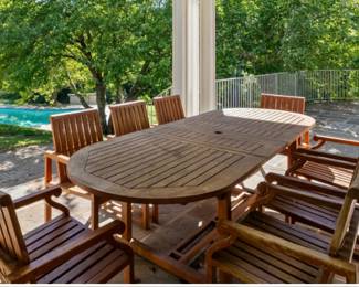 Teak Dining Table and 8 Chairs