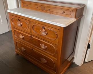 Stunning Antique Marble Top Dresser